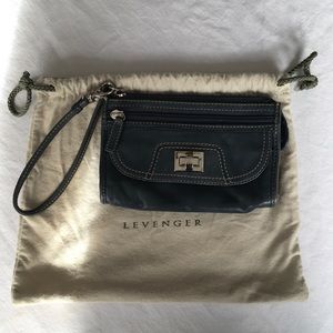 Levenger Slate Blue Wristlet